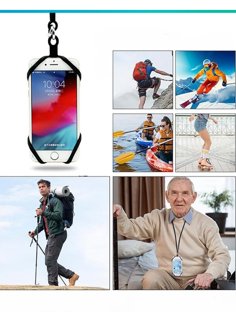 إكس ليفيل حبلان عالميان للهاتف، حزام مضاد للسرقة، حبل متعدد الاستخدامات لأجهزة iPhone 16 و15 ومعظم الهواتف الذكية - أسود. - Image 4