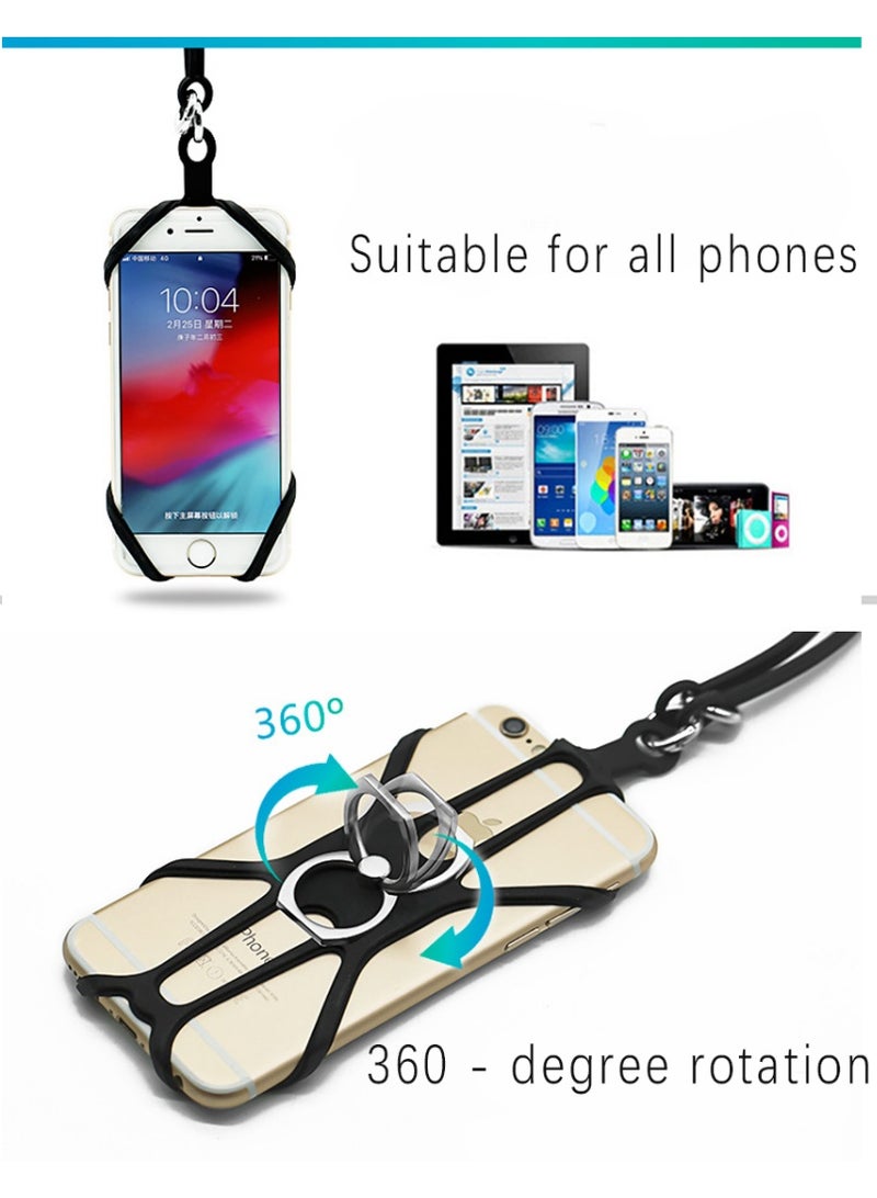 إكس ليفيل حبلان عالميان للهاتف، حزام مضاد للسرقة، حبل متعدد الاستخدامات لأجهزة iPhone 16 و15 ومعظم الهواتف الذكية - أسود. - Image 2