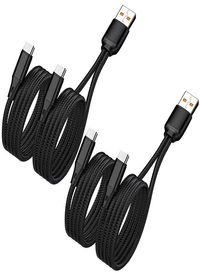 4FT 2Pack Dual USB C Multi Type C Splitter Cable,2 in 1 Multi Charging Cable Nylon Cord,USB A to Double USB C Port Compatible with Apple i-Phone 16/15,iPad Pro/Air,Sam-sung S24,Moto, Google Pixel 8,LG