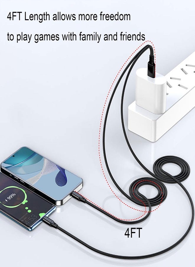 Grtoeud كابل تقسيم مزدوج USB C بطول 4 قدم 2 حزمة، كابل شحن متعدد 2 في 1 من النايلون، USB A إلى منفذ USB C مزدوج متوافق مع آبل آيفون 16/15، آيباد برو/إير، سامسونج S24، موتو، جوجل بيكسل 8، إل جي - Image 4