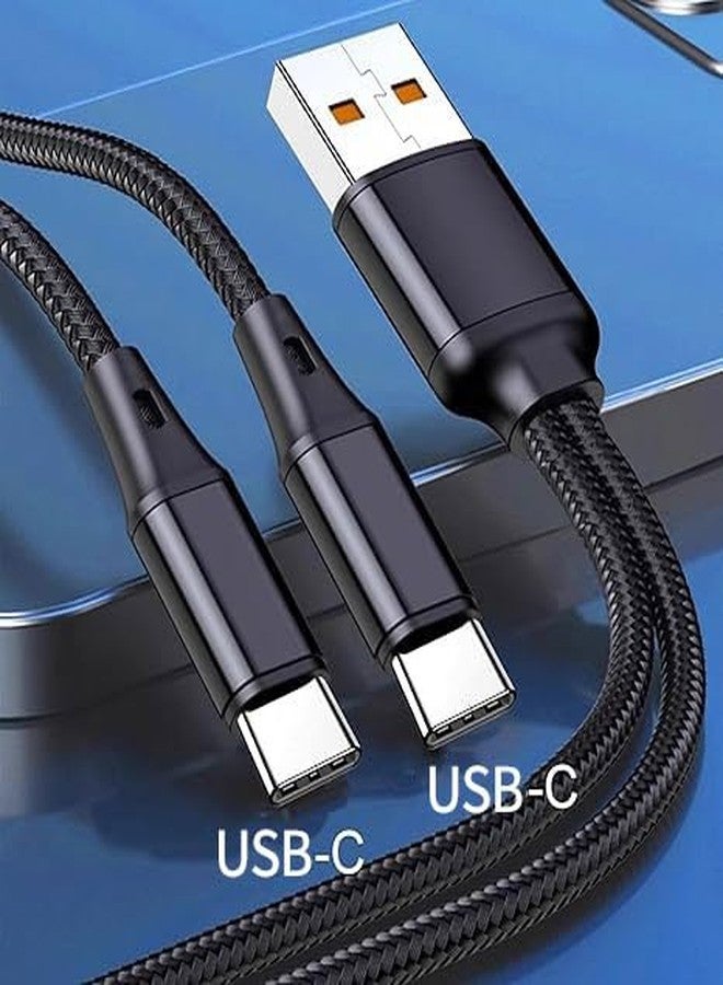 Grtoeud كابل تقسيم مزدوج USB C بطول 4 قدم 2 حزمة، كابل شحن متعدد 2 في 1 من النايلون، USB A إلى منفذ USB C مزدوج متوافق مع آبل آيفون 16/15، آيباد برو/إير، سامسونج S24، موتو، جوجل بيكسل 8، إل جي - Image 3