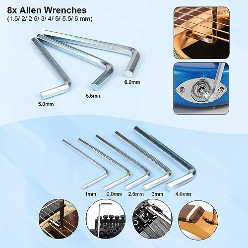 Giwaelro 72 PCS Guitar Tool Kit for Set Up, Intonation Adjustment and Repair, Guitar Maintenance Kit for Guitar Bass Banjo and Ukulele, Guitar Accessories for Guitar Enthusiast - Image 3