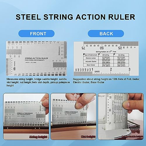 Giwaelro 72 PCS Guitar Tool Kit for Set Up, Intonation Adjustment and Repair, Guitar Maintenance Kit for Guitar Bass Banjo and Ukulele, Guitar Accessories for Guitar Enthusiast - Image 5