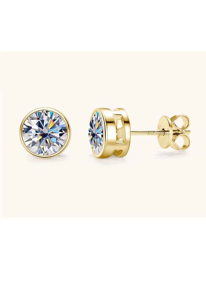 Special For D-color Six-claw Mosan Diamond Earrings Women's Explosions Design High-end Sense 925 Pure White Fungus Jewelry