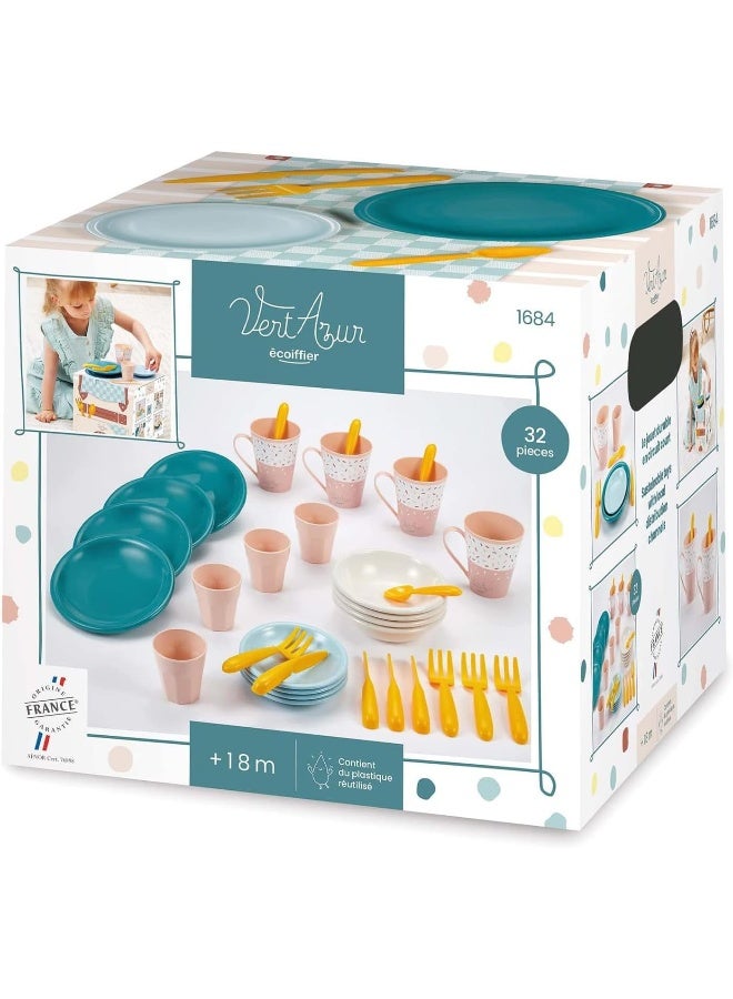 ecoiffier Jouets 1684 Jouets -1684-Picnic Service-Azure Green-Imitation Game For Children-From 18 Months-From France - Image 1