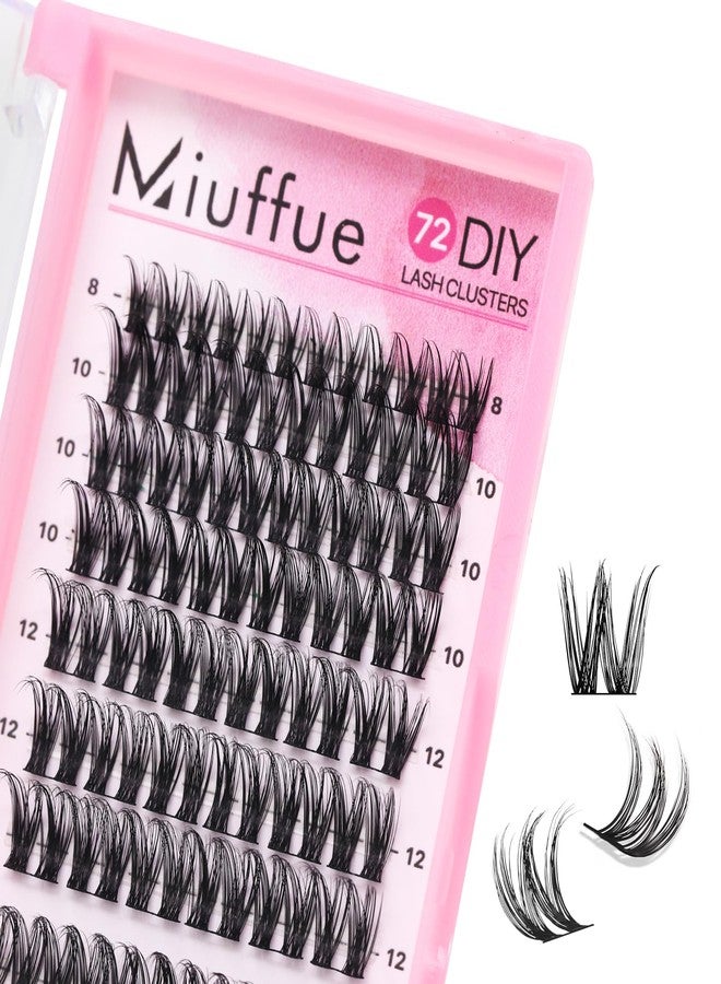 Miuffue Wispy Lash Clusters 72Pcs Individual Cluster Eyelash Extensions False Lashes D Curl Fluffy Lash Extensions Mixed 8-16mm Thin Band (Luxury) - Image 1