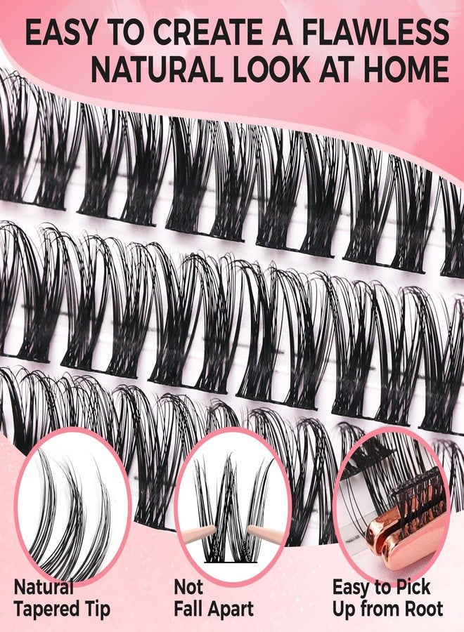 Miuffue Wispy Lash Clusters 72Pcs Individual Cluster Eyelash Extensions False Lashes D Curl Fluffy Lash Extensions Mixed 8-16mm Thin Band (Luxury) - Image 3