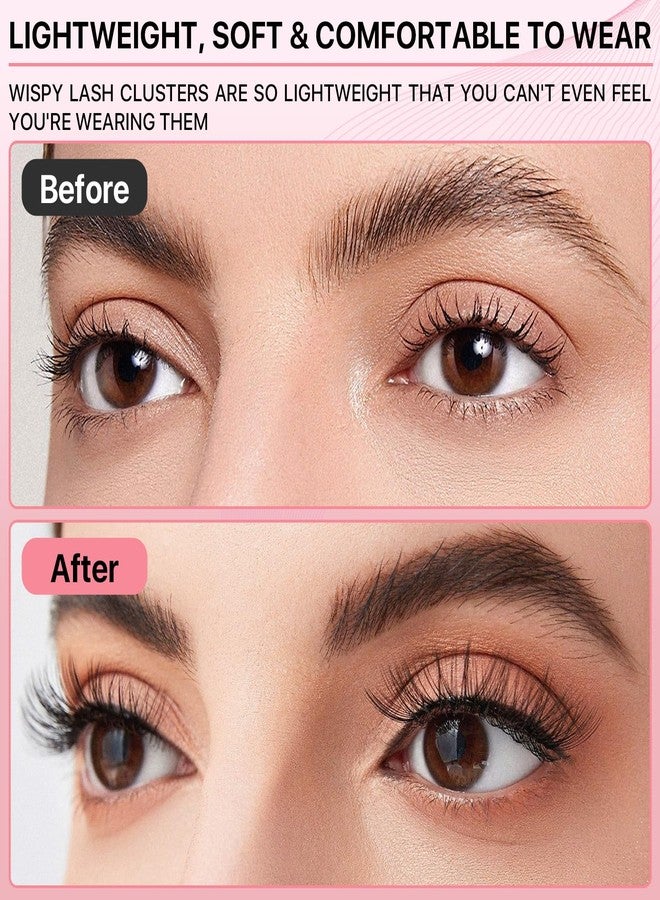 Miuffue Wispy Lash Clusters 72Pcs Individual Cluster Eyelash Extensions False Lashes D Curl Fluffy Lash Extensions Mixed 8-16mm Thin Band (Luxury) - Image 5