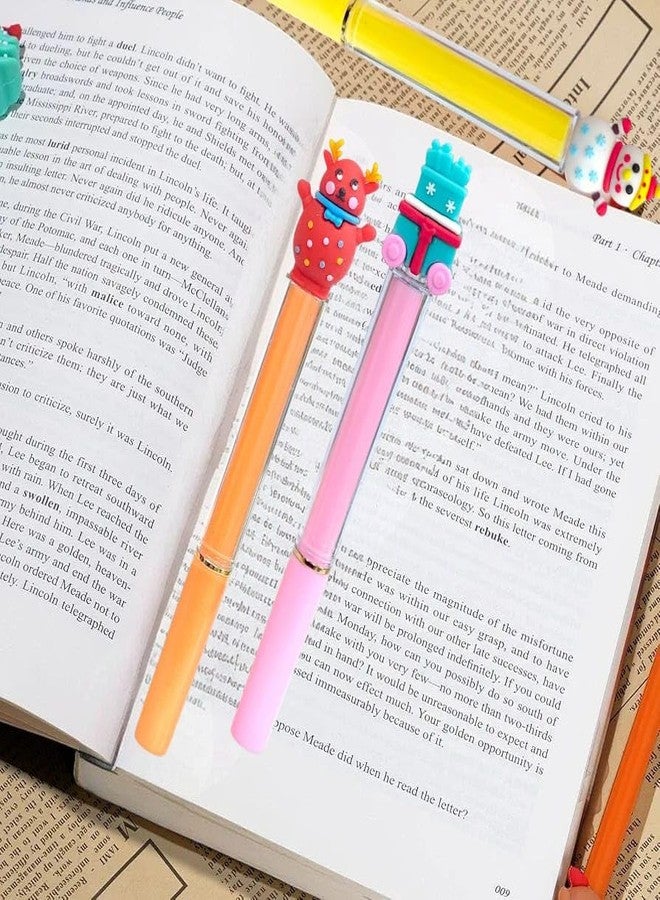 تارا13 قلم جل تيرا 13 ميري كريسماس - قبضة مريحة لكتابة سلسة للغاية، غير سام، هدية مثالية، هدية تذكارية لحفلة سانتا السرية للأطفال، أدوات مكتبية للمدرسة والمكتب، (4 قطع) - Image 5