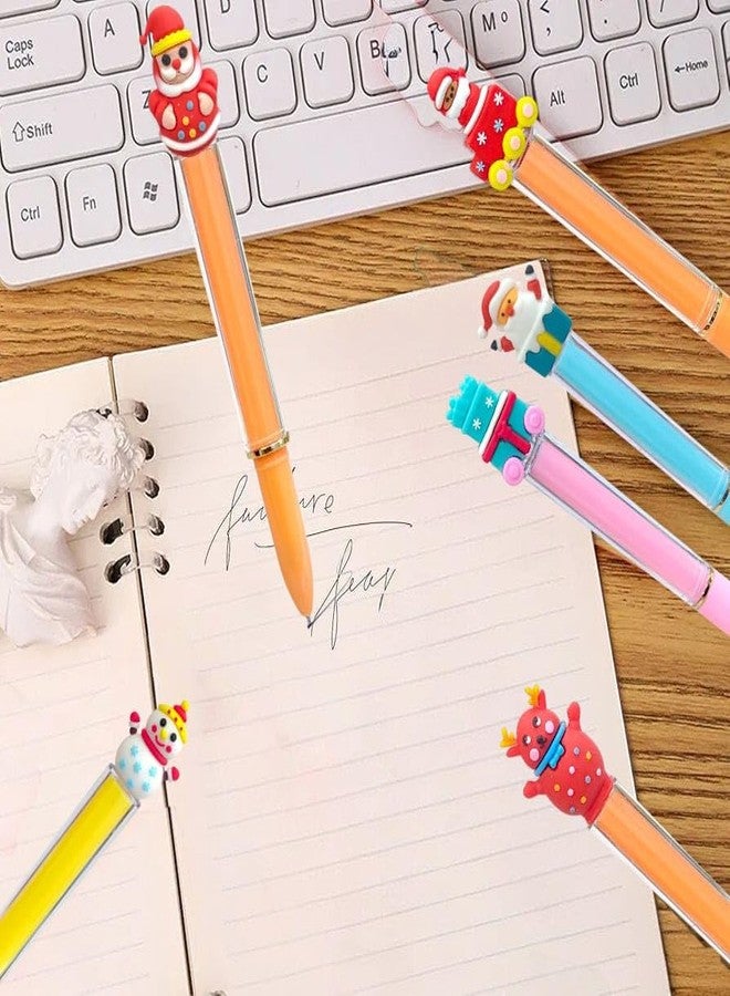 تارا13 قلم جل تيرا 13 ميري كريسماس - قبضة مريحة لكتابة سلسة للغاية، غير سام، هدية مثالية، هدية تذكارية لحفلة سانتا السرية للأطفال، أدوات مكتبية للمدرسة والمكتب، (4 قطع) - Image 3