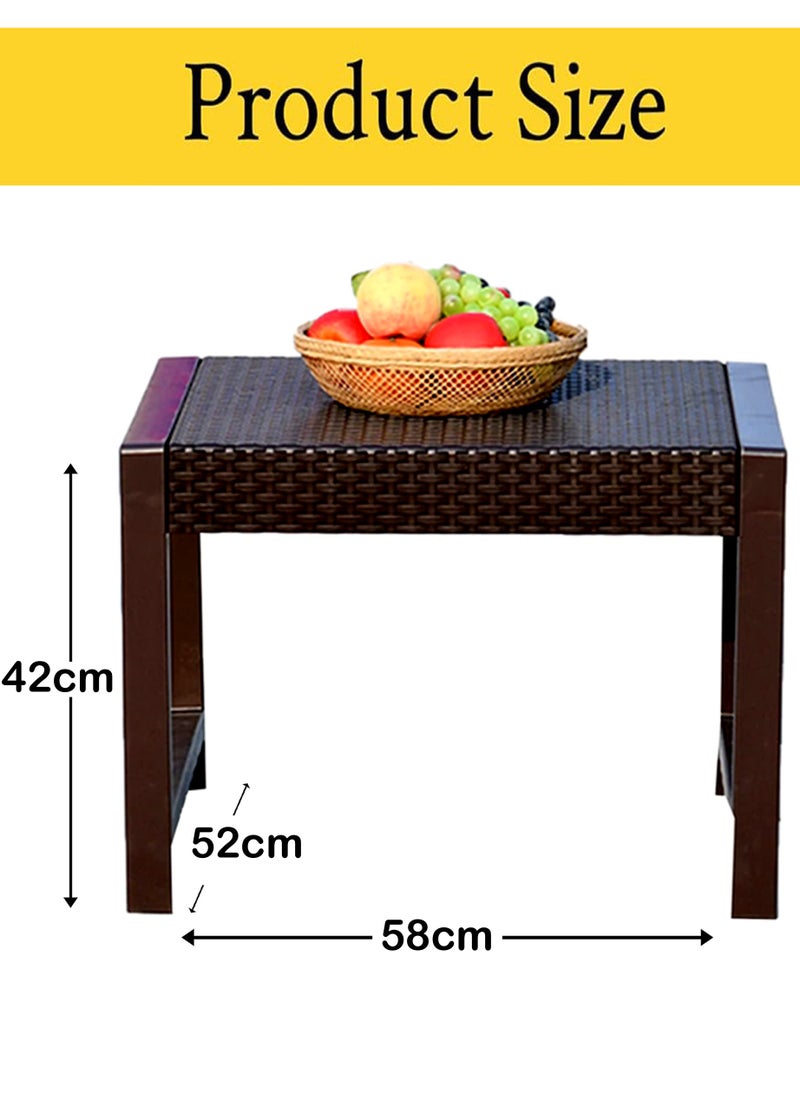 Living - 3 Pieces, Rattan Garden Table With 2 Chairs Set - Image 1