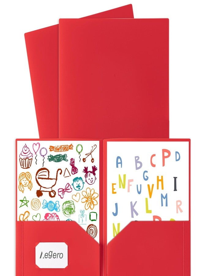 Aegero Plastic Folders with Pockets (7 Pack, Assorted Colors), Durable Heavy Duty File Folders with Business Card Slot, 2-Pocket Folder for Schoolwork & Office,Letter Size… - Image 5