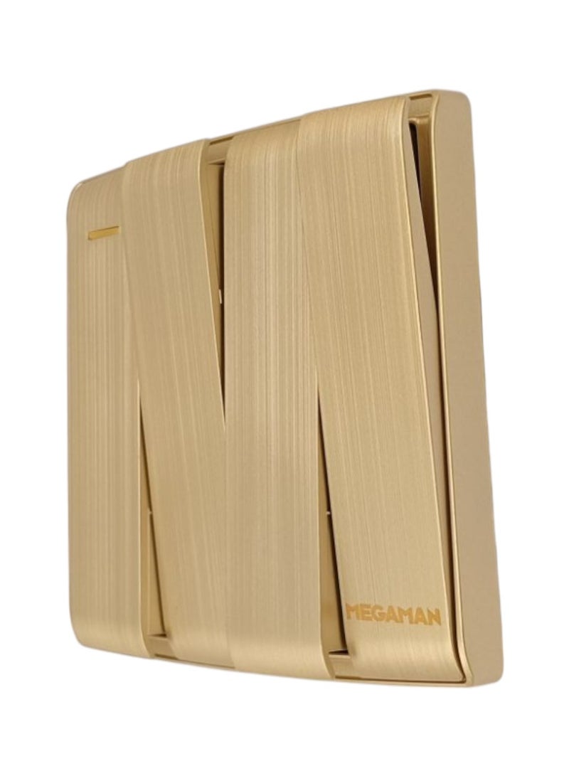 ميجامان Megaman Switch 4Gang 2Way 10Amp  - Gold - Image 1