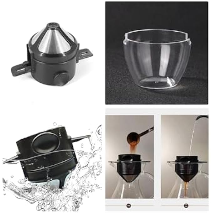 كاست ويف ماكينة تحضير القهوة القابلة لإعادة الاستخدام، فلتر مخروطي من الفولاذ المقاوم للصدأ، 12 كوبًا، مخروطي من الفولاذ، فلتر قهوة بدون ورق مع حامل قابل للطي للمنزل والمكتب والسفر والتخييم - Image 5