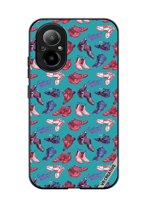 Protective Case Cover For Realme C67 4G Modern Gentlemen's Boots Collection Design Multicolour