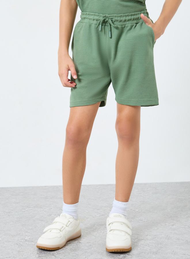 Styli Teens Color Block Textured T-Shirt and Short Set - Image 5