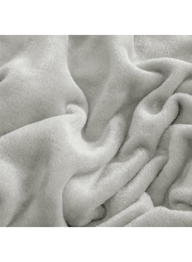 BEDELITE Flannel Sheets Queen Size Light Grey - Super Soft Fleece Sheets Set Fluffy Extra Plush, 4 Piece(Include Fitted Sheet, Flat Sheet, 2 Pillowcases) - Image 4