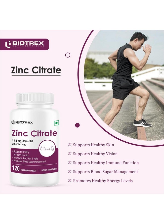 Biotrex Nutraceuticals Biotrex Zinc Citrate Supplement With High Purity, Supports Healthy Skin, Hair & Nails, Immune Health - 120 Veg Capsules - Image 5