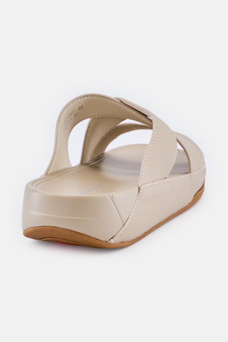 English Laundry Men Slip On Arabic Sandals, Beige - Image 3