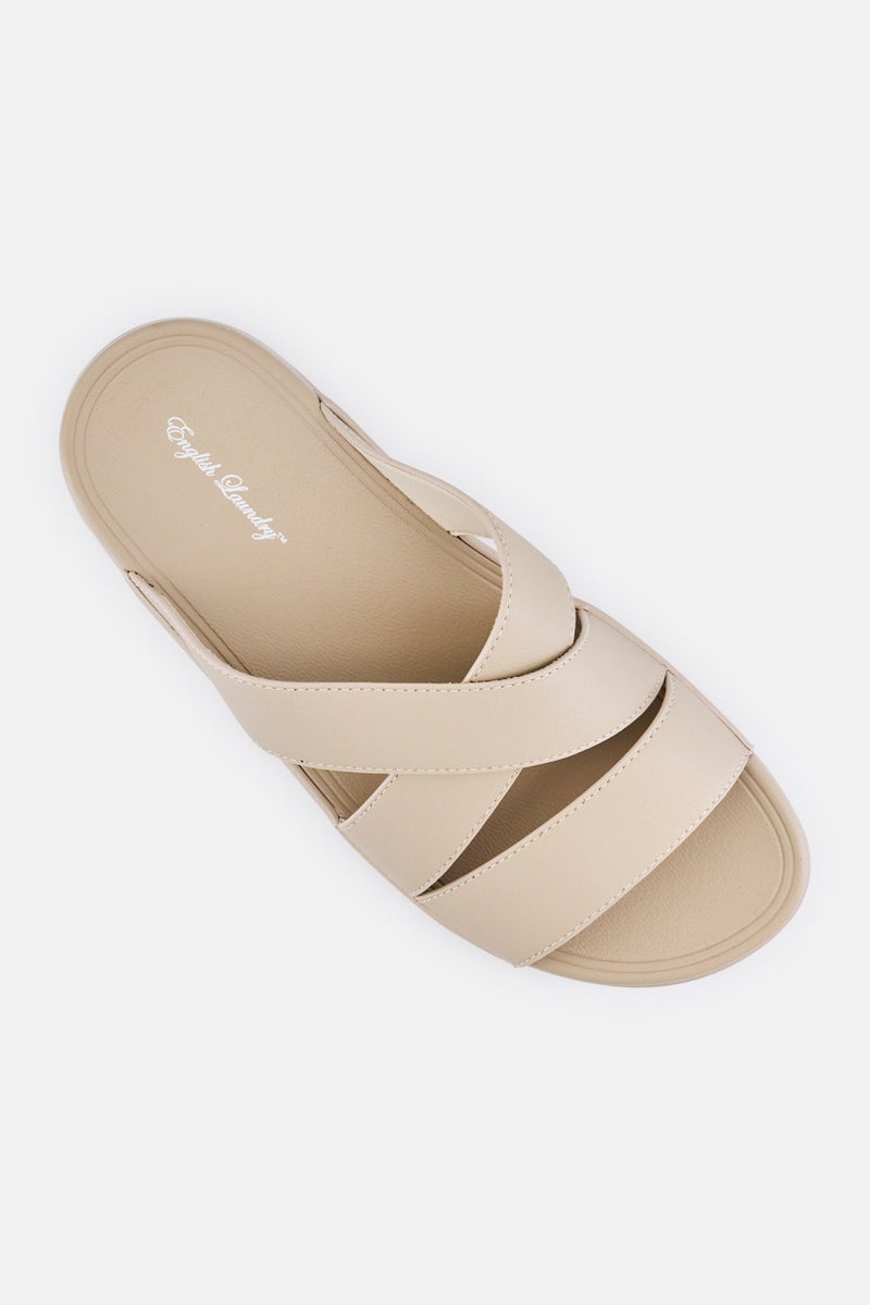 English Laundry Men Slip On Arabic Sandals, Beige - Image 4