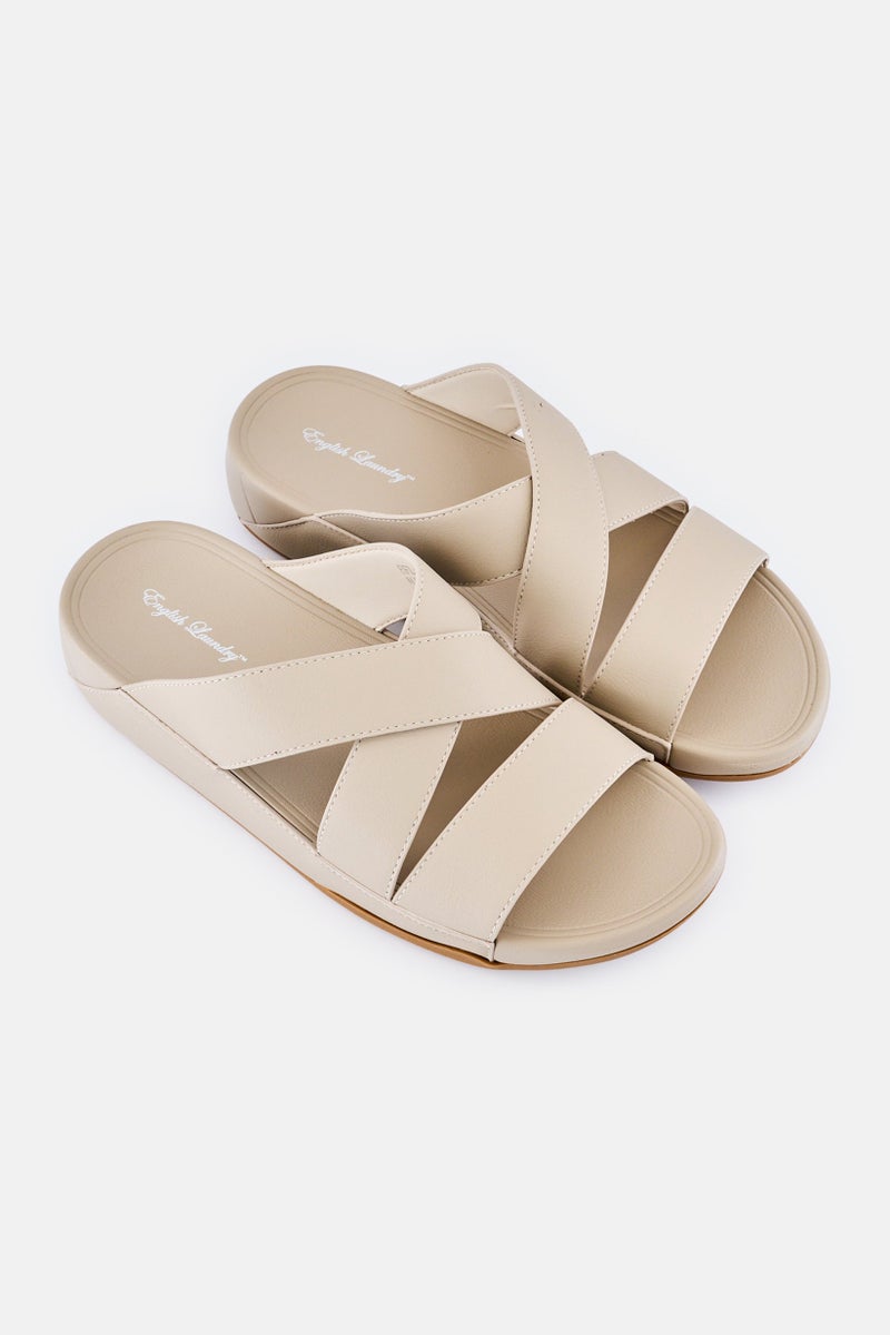 English Laundry Men Slip On Arabic Sandals, Beige - Image 2
