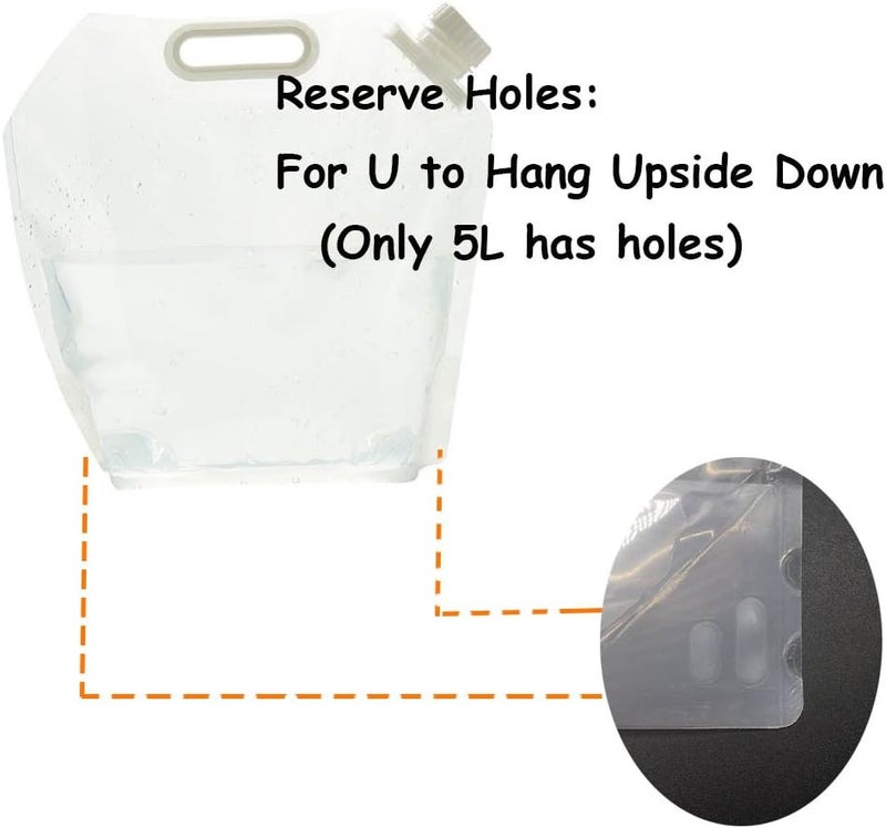 SUPANT Collapsible Emergency Water Jug Container Bag, Freezable, BPA Free Plastic Water Carrier Tank, Outdoor Folding Water Bag for Sport Camping Riding Mountaineer Backoacking, Food Grade - Image 5
