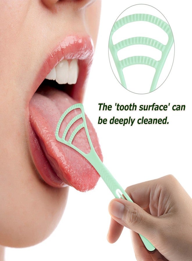 Fecawd 100 Counts Disposable Tongue Scraper with Dental Picks, Plastic Tongue Scrubber,BPA Free Tongue Cleaner Scrapers, Reduce Bad Breath and Fresh Breath(Green - Image 5