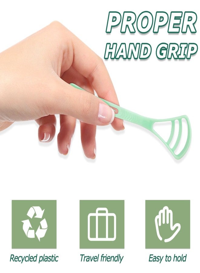 Fecawd 100 Counts Disposable Tongue Scraper with Dental Picks, Plastic Tongue Scrubber,BPA Free Tongue Cleaner Scrapers, Reduce Bad Breath and Fresh Breath(Green - Image 4