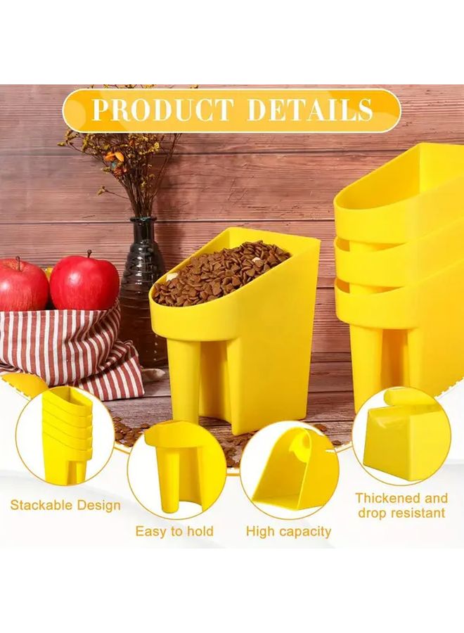 2pcs Heavy Duty Plastic Feed Scoops Ergonomic Handle Stackable Design Durable Polypropylene Yellow Grain Scoop For Horse Stables Chicken Coops Livestock Farm Use - Image 4