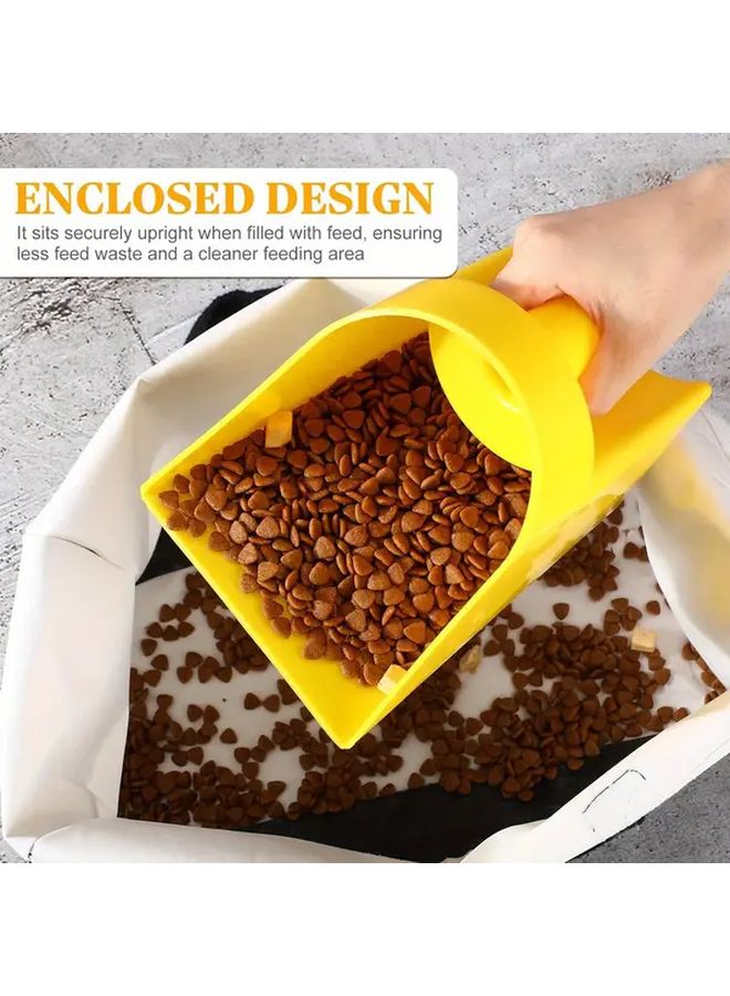 2pcs Heavy Duty Plastic Feed Scoops Ergonomic Handle Stackable Design Durable Polypropylene Yellow Grain Scoop For Horse Stables Chicken Coops Livestock Farm Use - Image 1