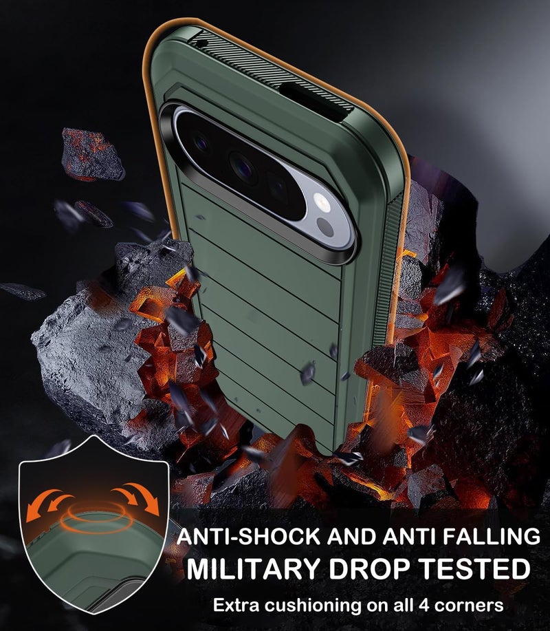 KECAI for Google Pixel 10 Pro XL Case with Belt Clip Holster,2x Screen Protectors,Heavy Duty Shockproof Drop Protection Bumper Military Grade Full Body Non Slip Rugged Durable Phone Cover with Kickstand - Image 4