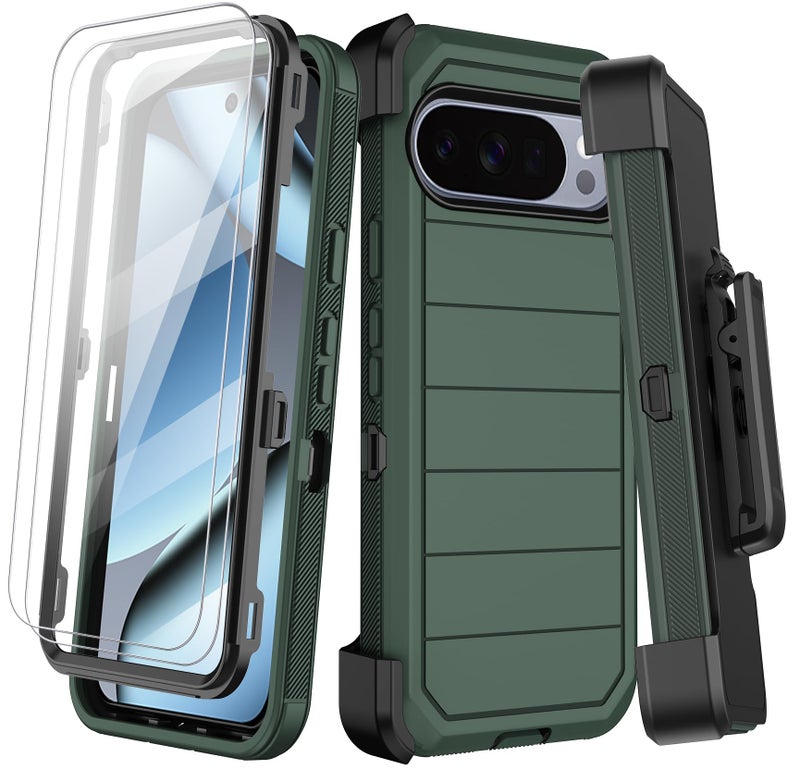 KECAI for Google Pixel 10 Pro XL Case with Belt Clip Holster,2x Screen Protectors,Heavy Duty Shockproof Drop Protection Bumper Military Grade Full Body Non Slip Rugged Durable Phone Cover with Kickstand - Image 1