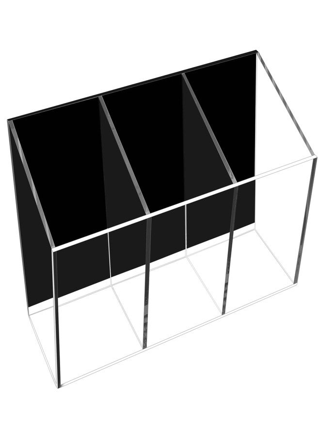 VACONICO Magnetic Pen Holder, Acrylic Dry Erase Marker Holder, Large Capacity Pencil Holder for Whiteboards, Fridge, Lockers Office School Supplies (Clear & 3 Compartments) - Image 1