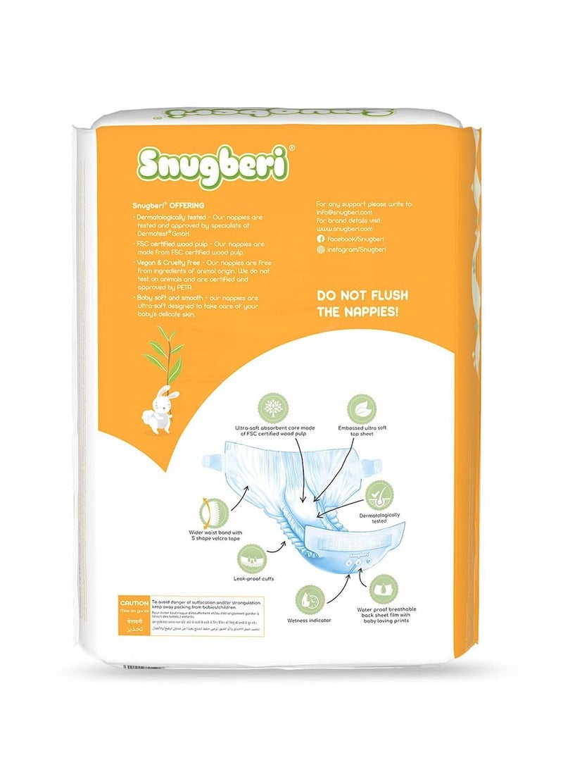 Snugberi - Premium Eco-Friendly Chlorine Free Feather Soft Printed Diapers Made Of Natural Wood Pulp With Wetness Indicator Size 4 Large 7-12 Kg - Mega Pack 60'S - Image 1