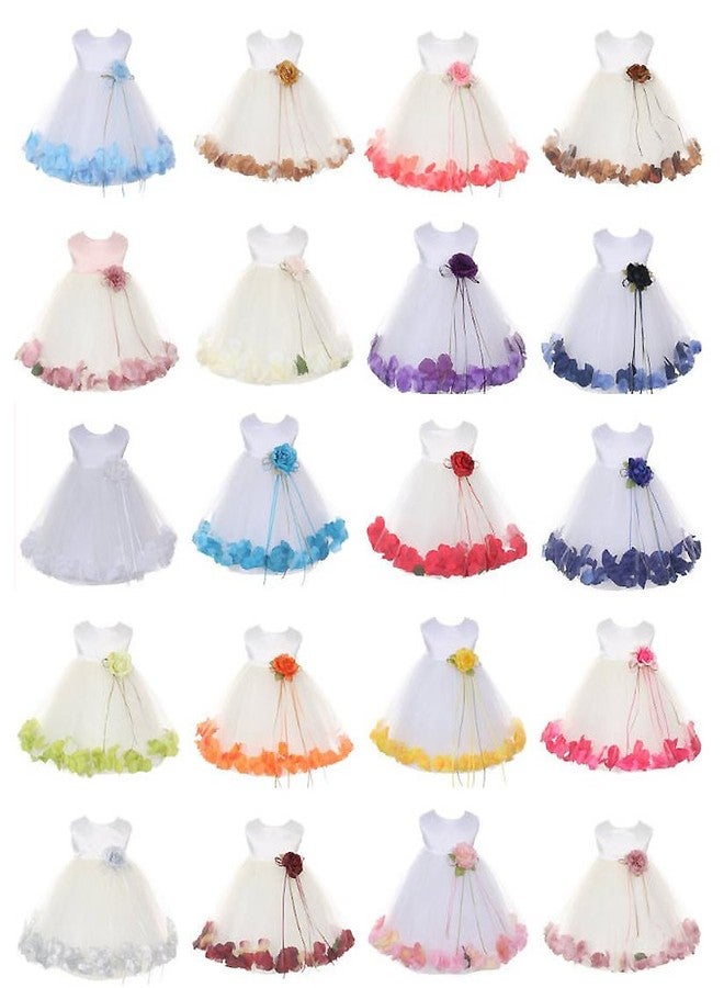iGirlDress Baby Girls Satin Bodice Flower Pageant Petal Dress Infant 24mos White/Black - Image 2