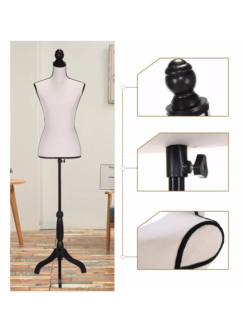 Arabest Female Dress Form Mannequin Torso Adjustable Height Mannequin Body with Tripod Stand for Clothing Dress Jewelry Display, Beige - Image 3