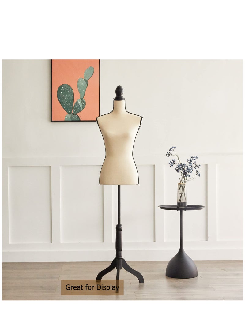 Arabest Female Dress Form Mannequin Torso Adjustable Height Mannequin Body with Tripod Stand for Clothing Dress Jewelry Display, Beige - Image 4