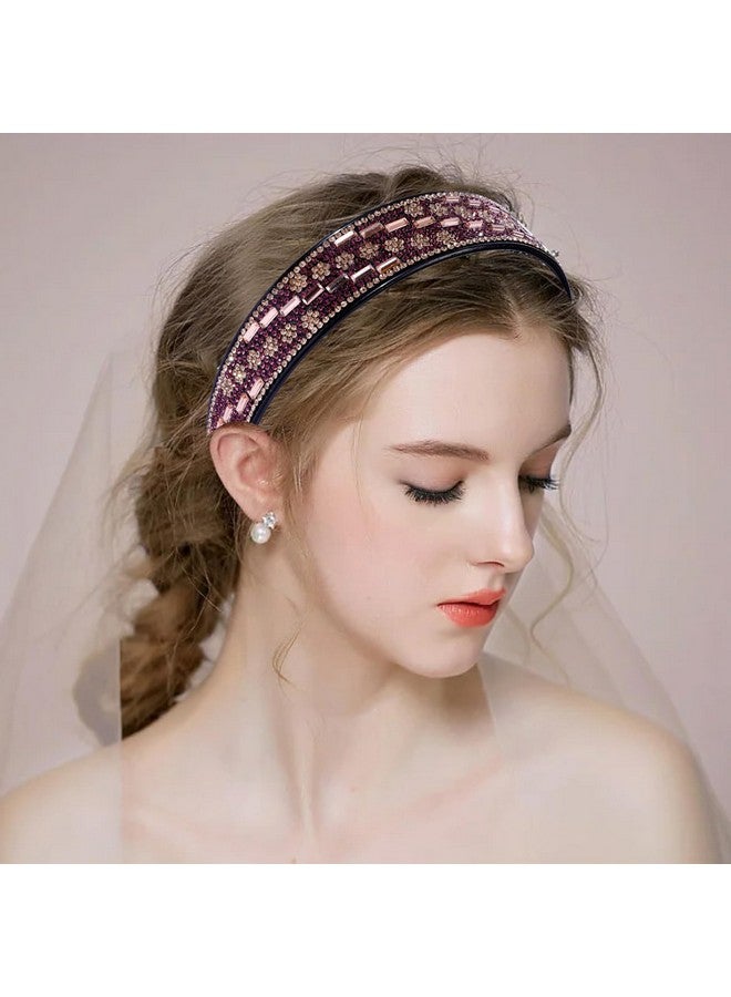 Cutewing 4Pcs Fashion Rhinestone Headbands For Women Crystal Bling Headband Teeth Comb Hairbands Non Slip Hair Hoop Hair Accessories For Girls Ladies - Image 5