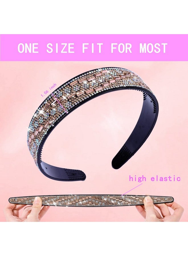 Cutewing 4Pcs Fashion Rhinestone Headbands For Women Crystal Bling Headband Teeth Comb Hairbands Non Slip Hair Hoop Hair Accessories For Girls Ladies - Image 4