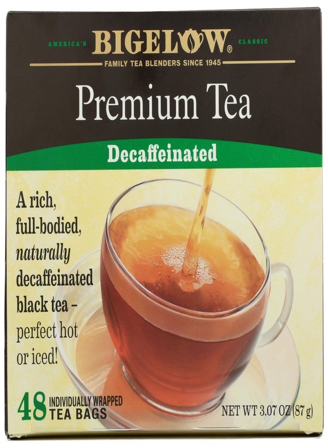 Bigelow 48 Count Premium Decaffeinated Blend Black Tea, Contains 48 Individually Wrapped Tea Bags, Decaf Tea