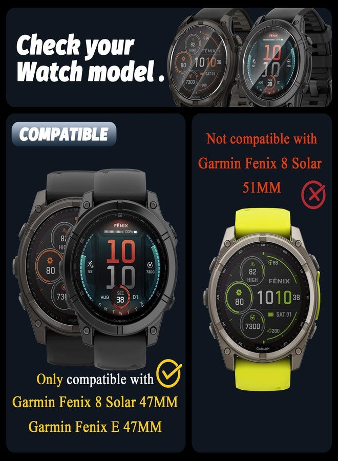 Orzero (4 Pack) Watch Screen Protector Compatible for GRMN Fenix 8 Solar 47mm/GRMN Fenix E 47mm, Tempered Glass 9 Hardness HD Anti-Scratch Bubble Free - Image 2