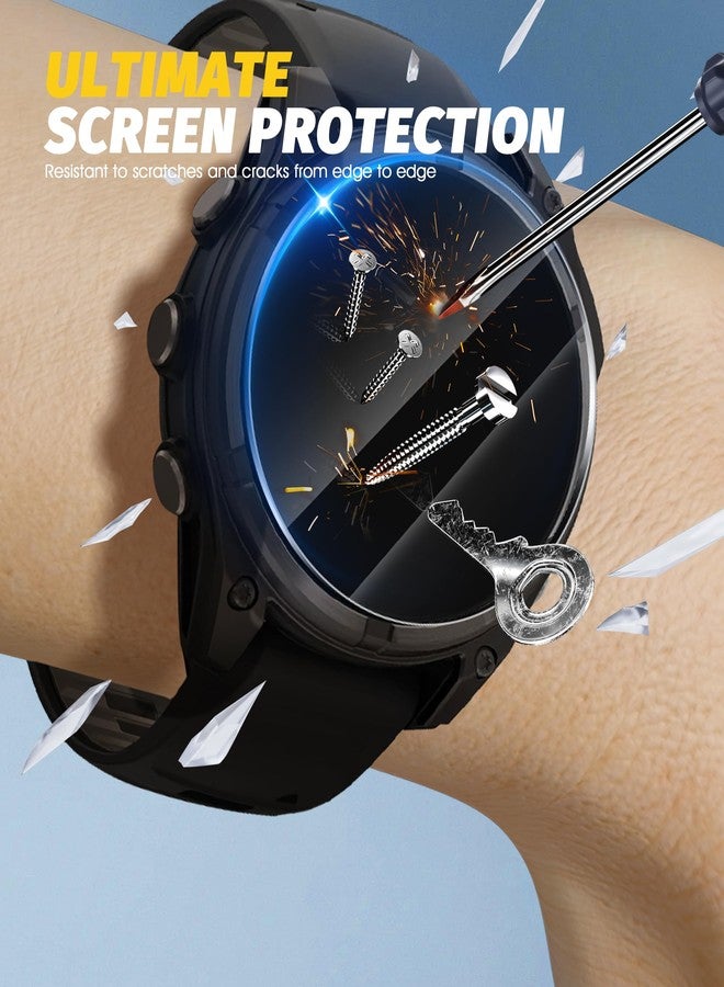 Orzero (4 Pack) Watch Screen Protector Compatible for GRMN Fenix 8 Solar 47mm/GRMN Fenix E 47mm, Tempered Glass 9 Hardness HD Anti-Scratch Bubble Free - Image 5