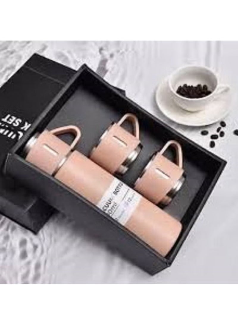 Stainless Steel Vacuum Flask Set with 3 Cups  - Image 2