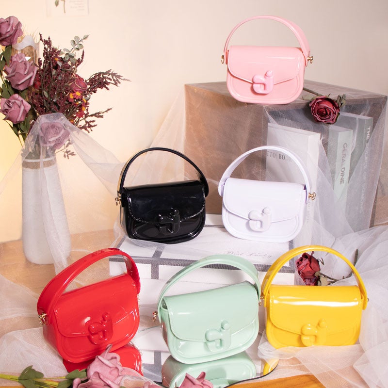 2025 New Selling J Letter Jelly Bag Satchel One-Shoulder Cross-Body Kidsren'S Bag Pvc Bag Coin Purse - Image 2