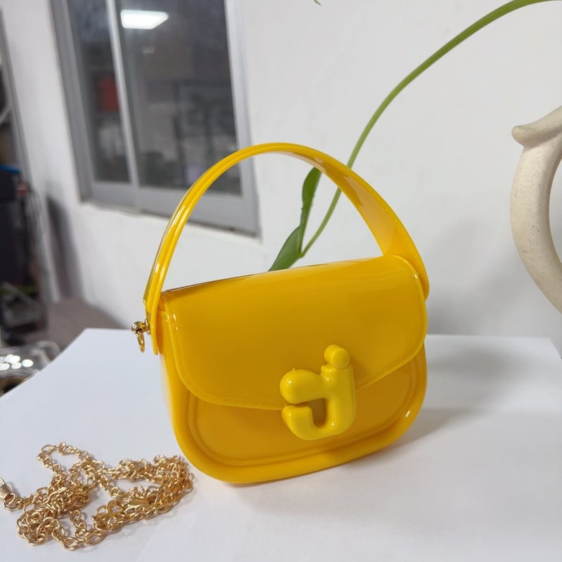 2025 New Selling J Letter Jelly Bag Satchel One-Shoulder Cross-Body Kidsren'S Bag Pvc Bag Coin Purse - Image 1