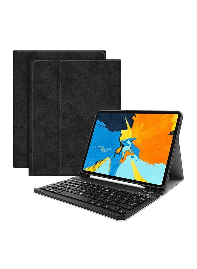 Alyashmac Wireless Bluetooth Keyboard With Case Cover For iPad Pro 11 - English Black - Image 3