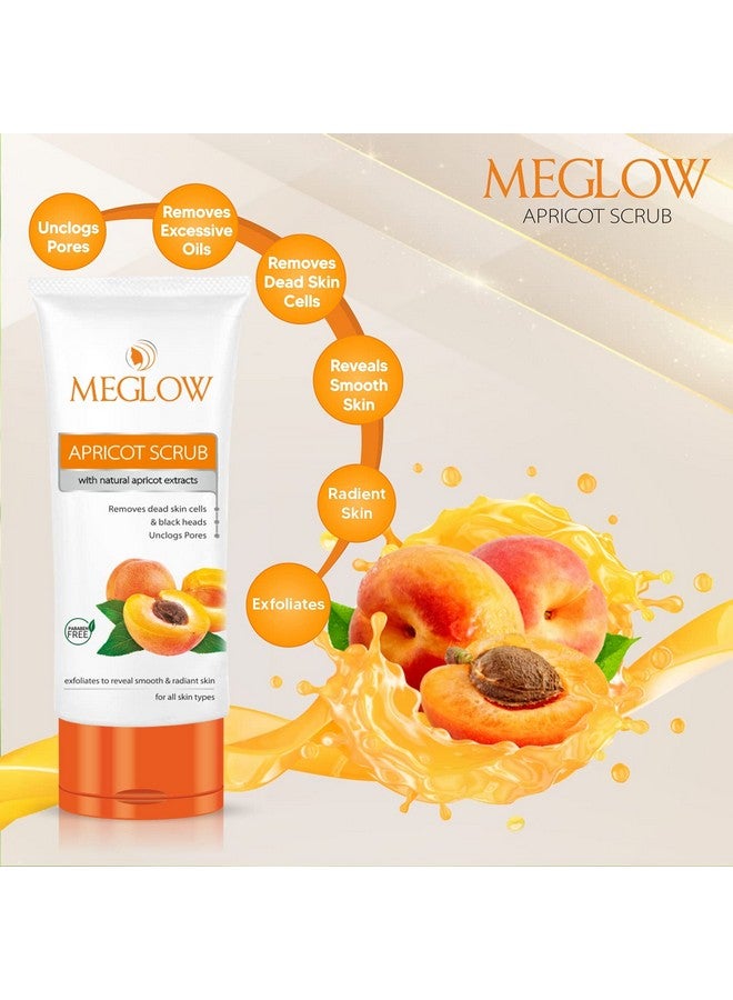 MEGLOW Apricot Scrub 70G Each, Pack Of 3 - Paraben Free Formula || Enriched With Natural Apricot Extracts, Vitamin E And Aloe Vera Extract || Remove Dead Skin Cells || All Skin Type || Helps To Make Skin Smooth And Radiant - Image 3