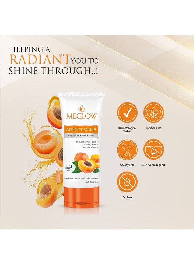 MEGLOW Apricot Scrub 70G Each, Pack Of 3 - Paraben Free Formula || Enriched With Natural Apricot Extracts, Vitamin E And Aloe Vera Extract || Remove Dead Skin Cells || All Skin Type || Helps To Make Skin Smooth And Radiant - Image 4