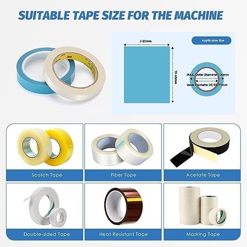 Frifreego Automatic Tape Dispenser Rotary Disc Tape Cutting Machine, 13-60mm Cutting Length, 3-25 mm Tape Width, Office School Supply for Cutting Scotch Tape Double-Sided Tape High Temperature Tape - Image 2