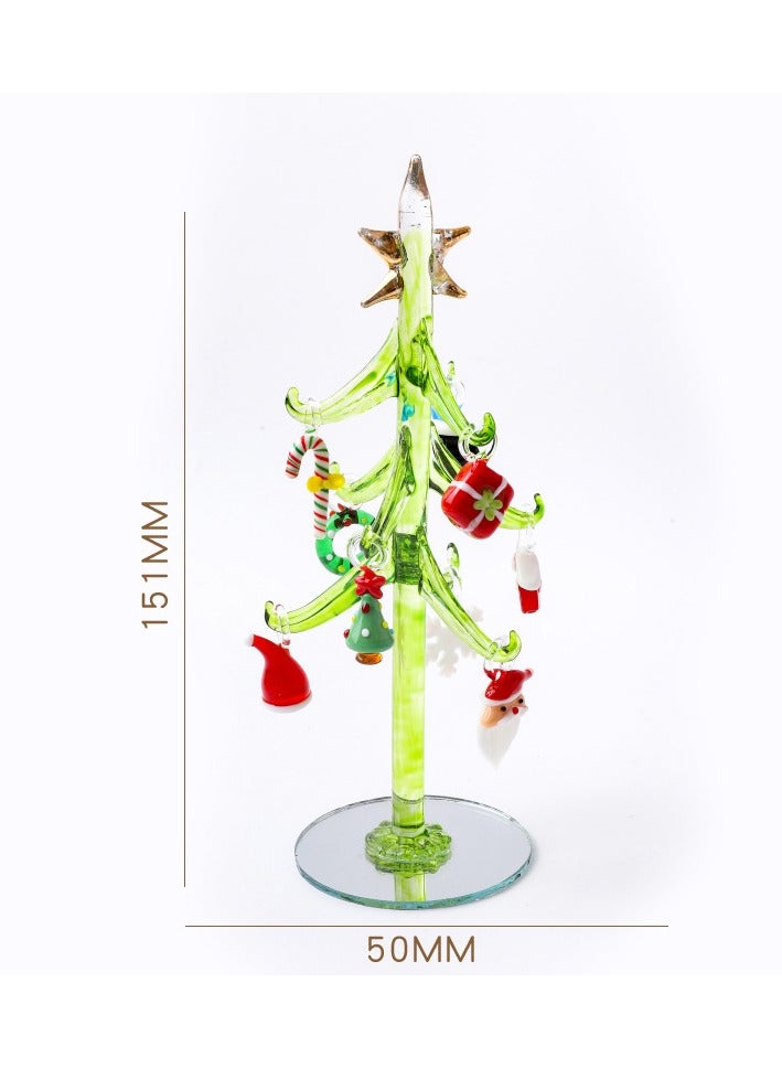 Christmas Glass Ornament Christmas Tree Santa Claus Creative Home Cartoon Mini Ornament  - Image 1